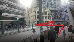 Step 2: Cross the road, then turn right